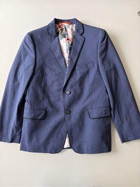 TALLIA boys' seersucker pinstripe blazer sz 14